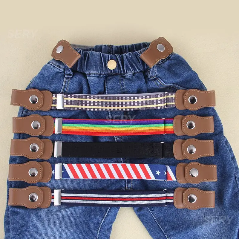 1/2/3PCS Stretch Belt Boys Invisible Jeans Belts Children's Belt Belt Waistband Buckle-free Fashion Jeans Decorative