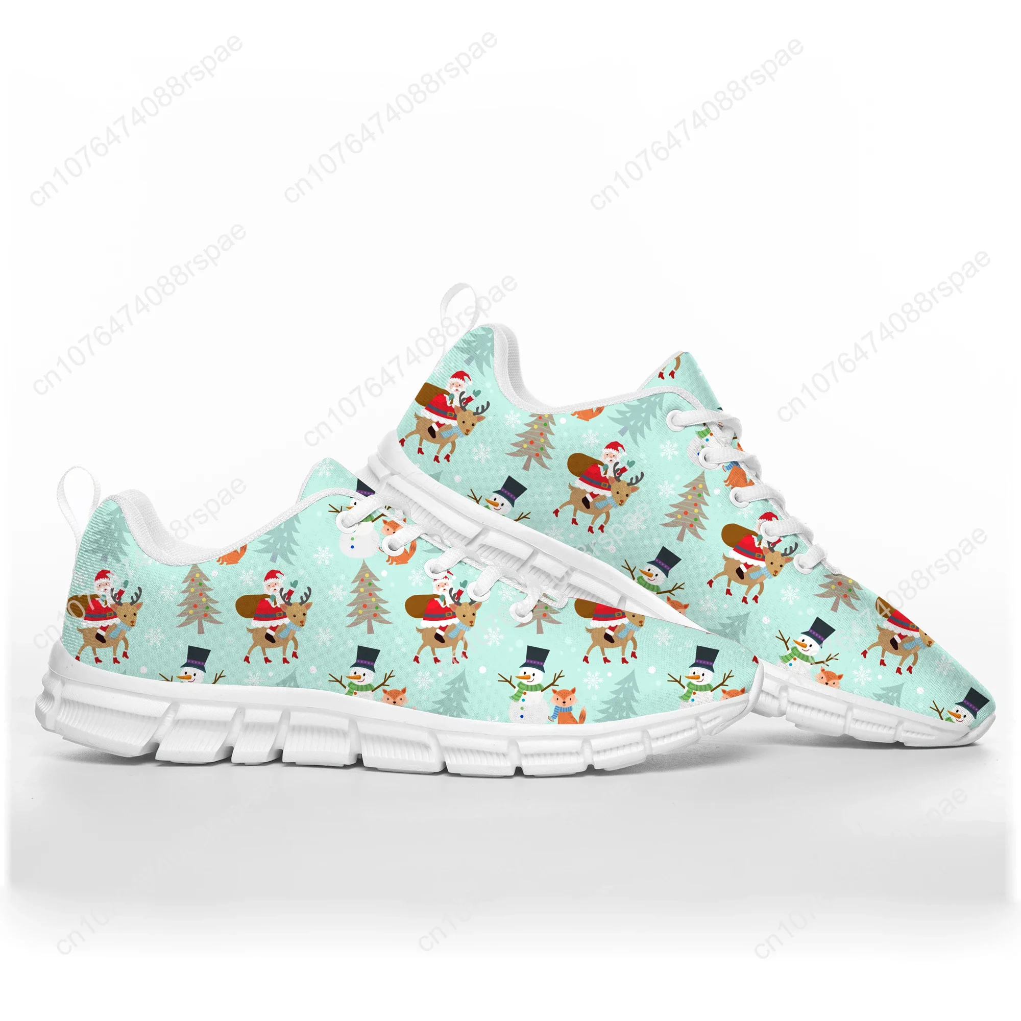 Witte Sneeuwvlok Rode Kerst Kerstman Sneeuwman Sportschoenen Heren Dames Tiener Kinderen Kinderen Sneakers Custom Paar Schoenen