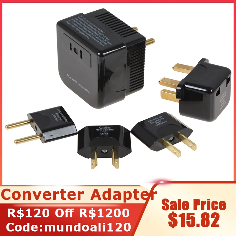 MNP-10 Soshine 4 in 1 US / UK / EU / AU universale 220/240V a 110/120V convertitore e spina Set adattatore