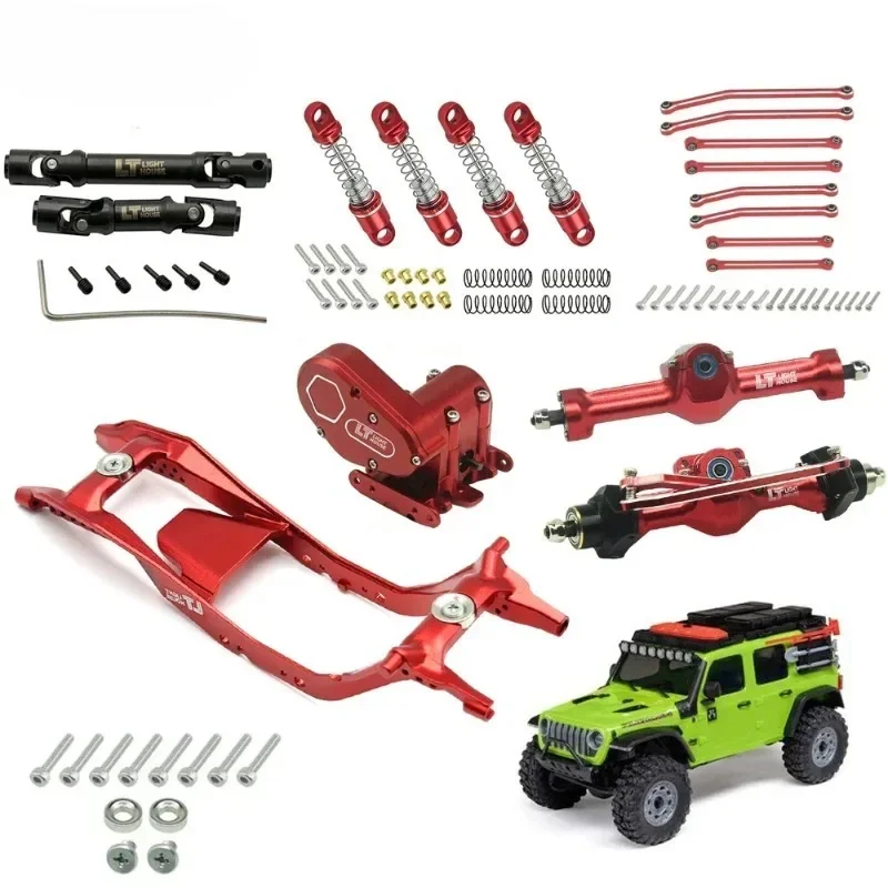 FOR  SCX30 Aluminum Alloy Seven-piece Set - Drive Shaft, Shock Absorber, Gearbox, Lever, Front and R Axle, Frame Set