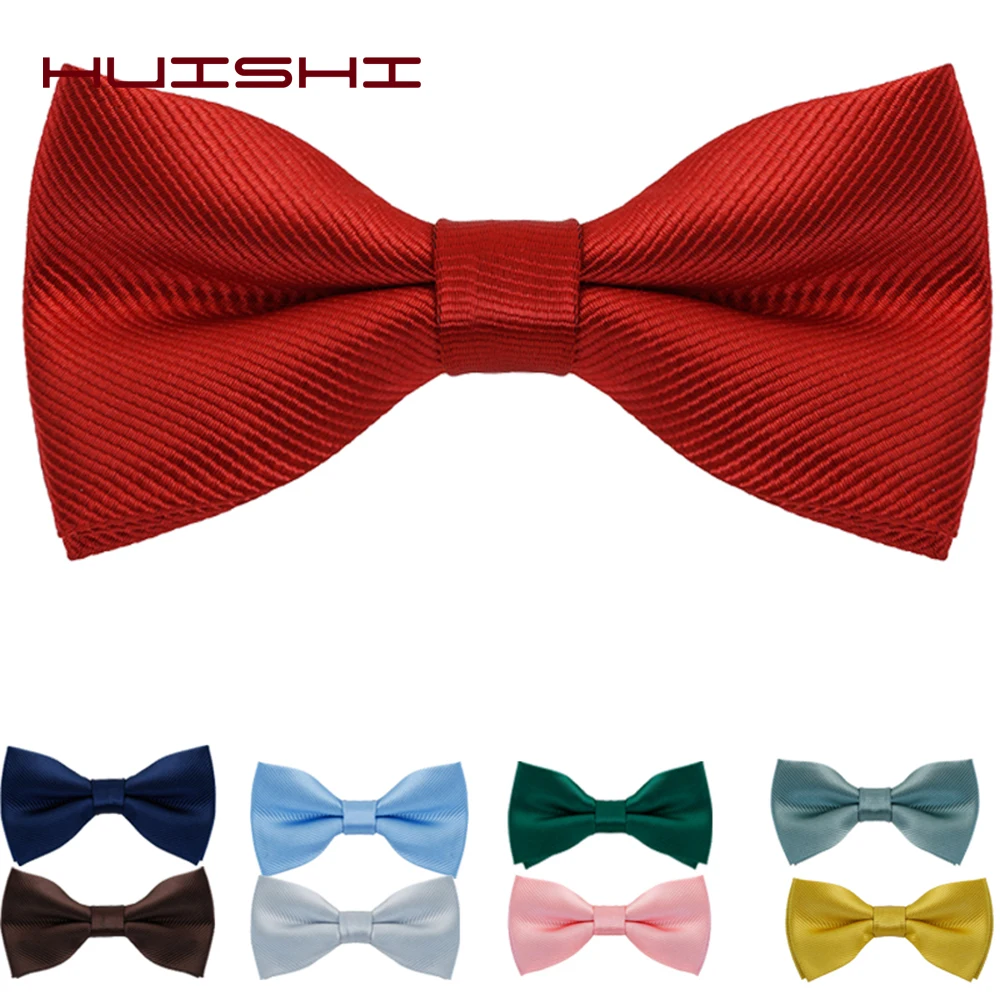 HUISHI Fliegen für Männer, solide Streifen, schwarze Perle, weiße Fliege, elegante Herren-Business-Hochzeit, Party-Zubehör, Schmetterlingsschleife – Detail 3