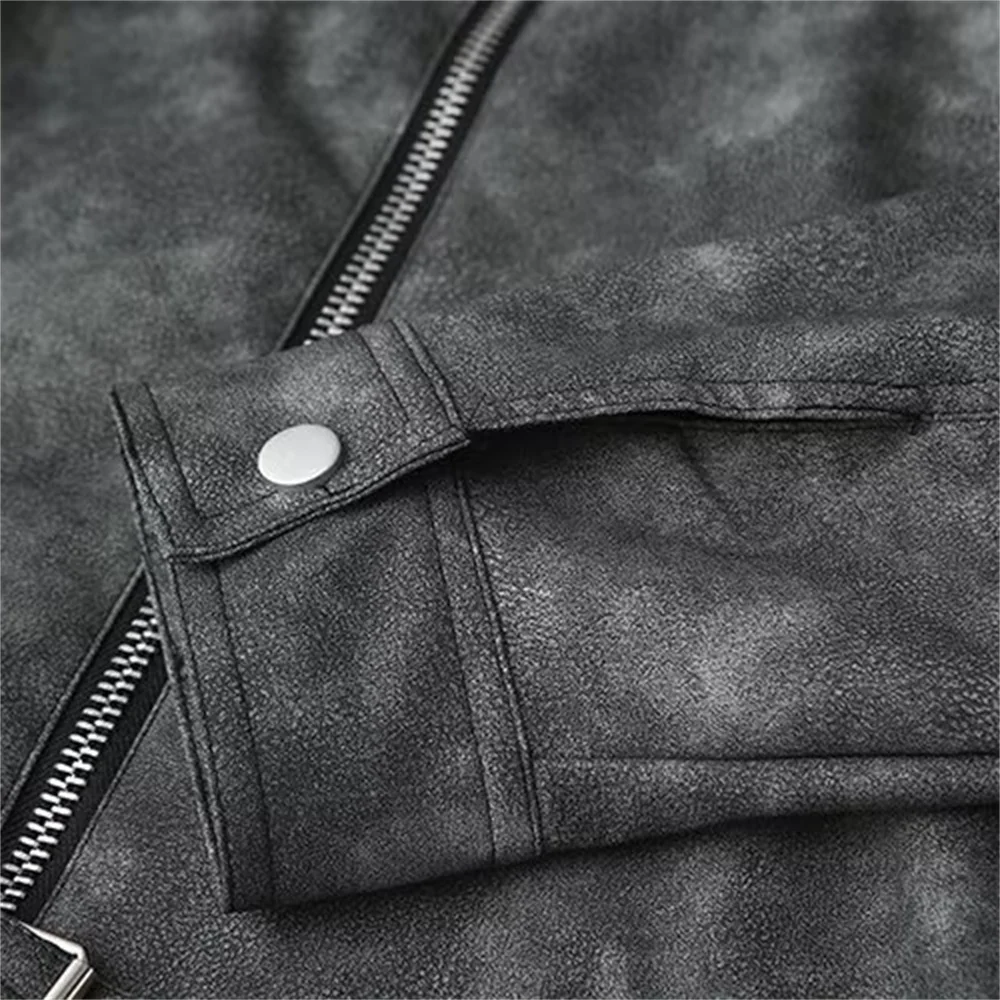 New autumn and winter fashion women\'s leather jacket casual European and American design motorcycle leather jacket