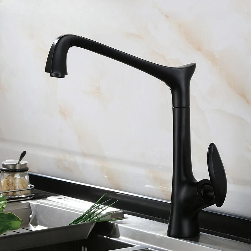 Lavello da cucina interamente in rame, rubinetto caldo e freddo, antispruzzo, girevole