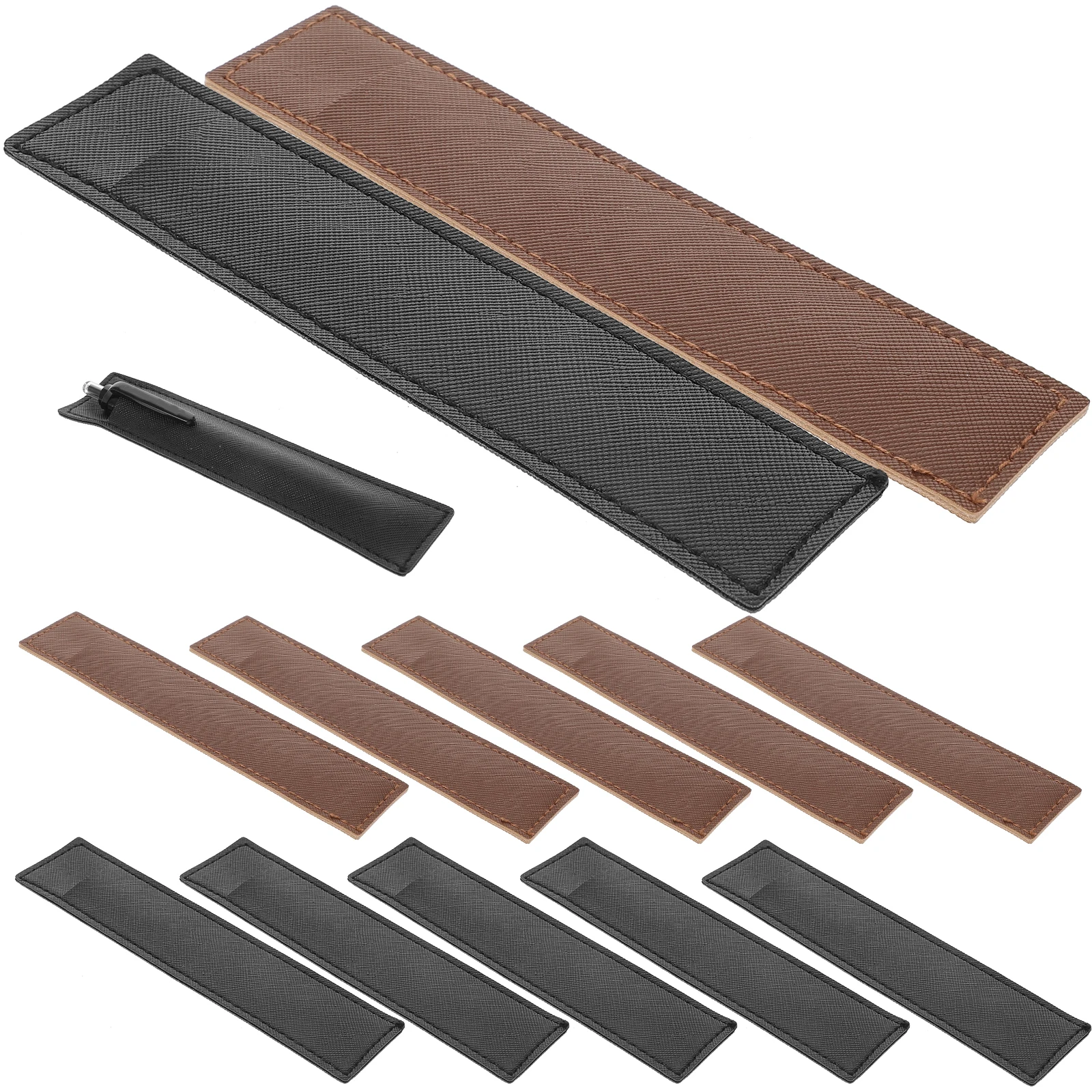 

12 Pcs Protection Cover Elegant Pen Case Holder Belt Pen Sleeve Pouch Fountain Storage College Office Stationery Box