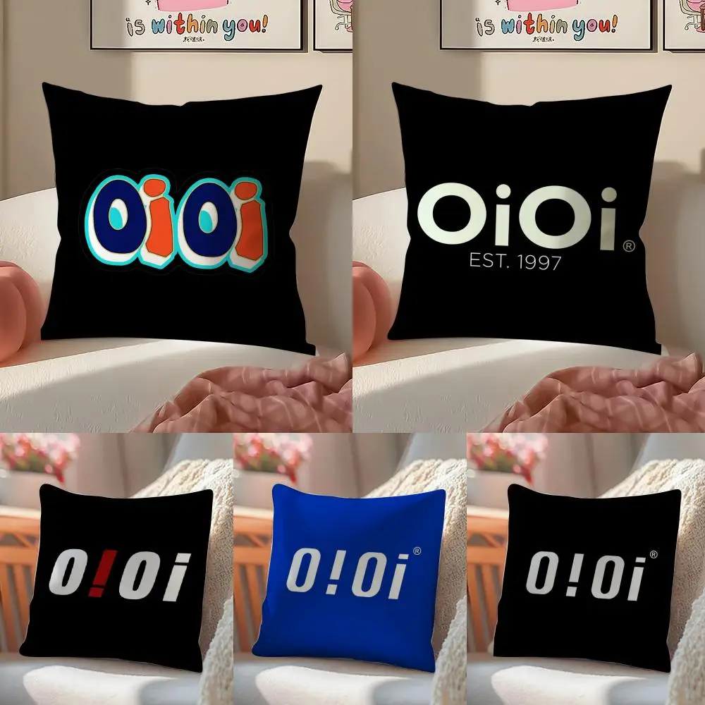 Cute Design O-Oioi Classic Cushion Cover Linen Pillowcase Cover Soft Decor for Sofa Home Room