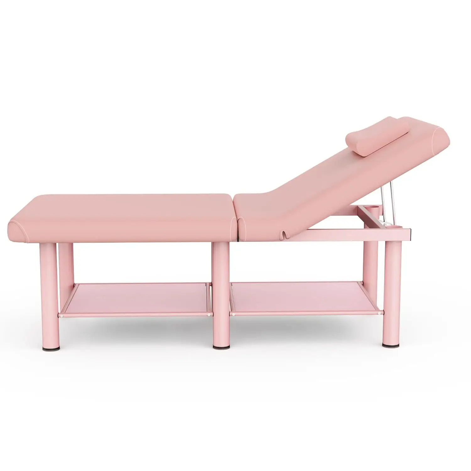 

30.5in Wide × 75in Long Stationary Massage Table with Backrest and Storage Space, Metal Frame PU Leather, Customized