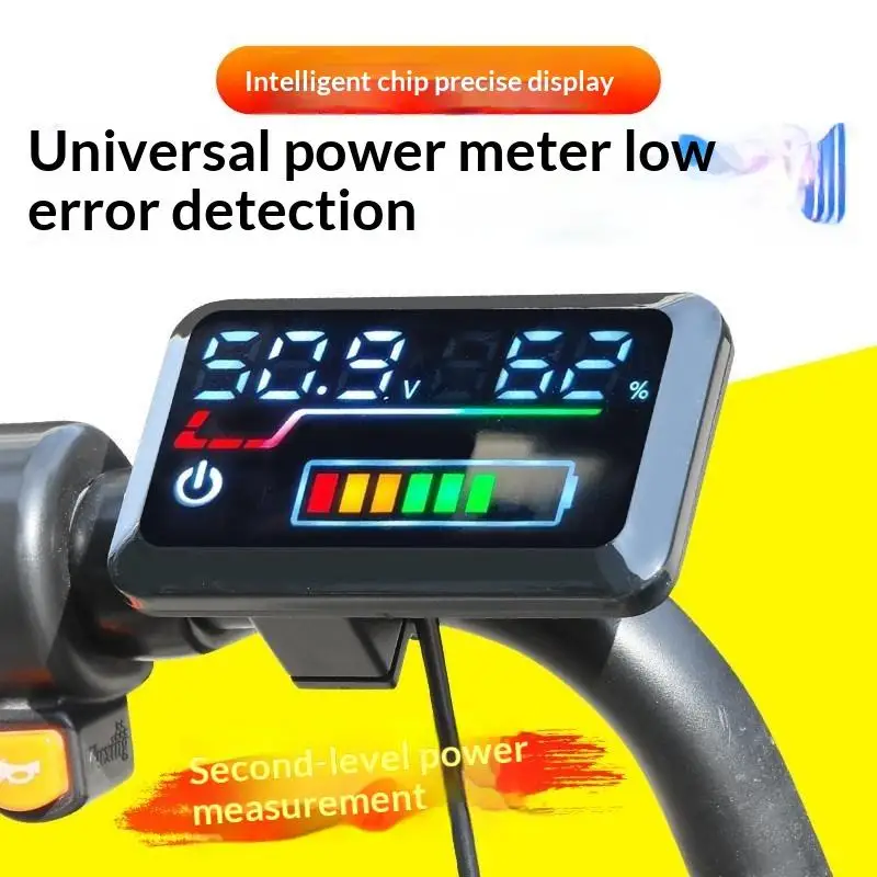 1PC Precision Voltage Meter Digital Battery Level Indicator 48V-72V Power Display For Electric Scooter Motorcycle E-Bike Car 1PC