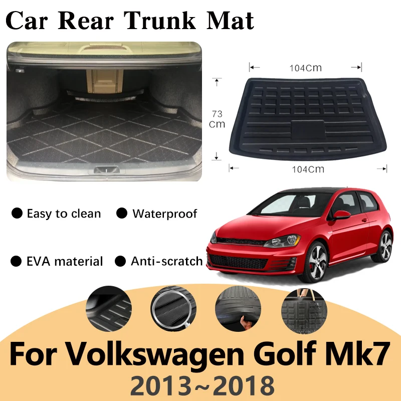 

Коврики в багажник автомобиля для Volkswagen VW Golf 7 GTI R Mk7 хэтчбек 2013 ~ 2018 водонепроницаемый защитный коврик багажника авто грузовой багажник ковер