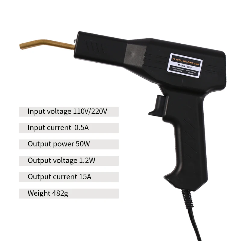 Black 50W Welding Machine EU Plastic Welding Gun With 4 Kind Of Nails Car Bumper Repair Cracking Tool Garage Nailer PVC Machine