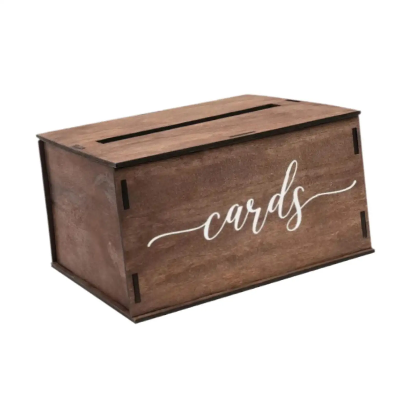 Vintage Wood Wedding Card Box Classic Envelope Holder Wishing Well Organizer for Party Reception Event