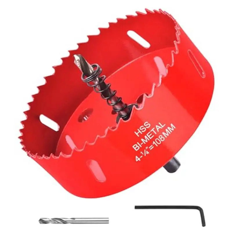 TFORU-4-1/4Inch / 108Mm Hole Saw For Wood, Plastic Board, Ceiling,Drywall, And Metal Sheet - HSS Bi-Metal Hole Cutter