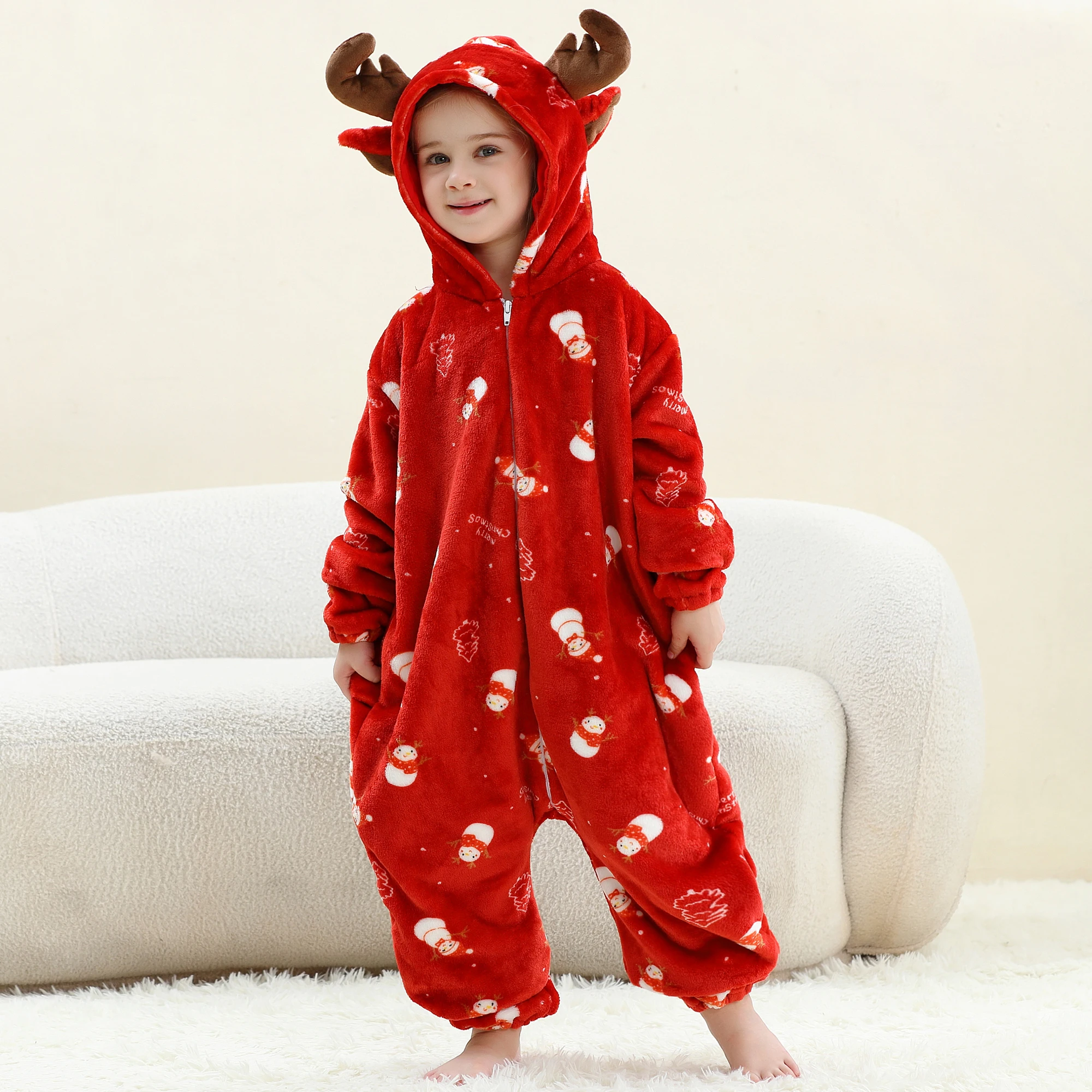 MICHLEY Löwen-Kinder-Schlafsack, Flanell-Decke, Schlafanzug 3-12 Jahre, Kapuzenpyjama, Kostümkleidung, Jumpsuit für Jungen und Mädchen – Detail 18