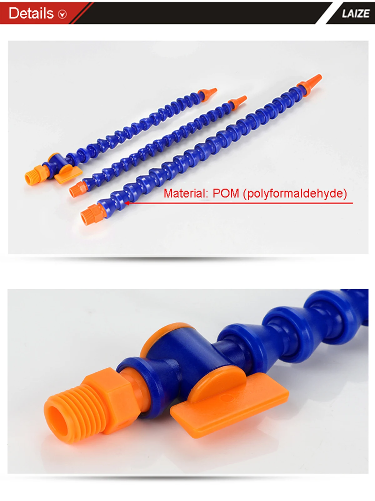 LAIZE Tube pneumatique 1/4 "3/8" 1/2 "BSP filetage mâle en plastique Flexible eau huile liquide de refroidissement tuyau tuyau pour tour CNC machine