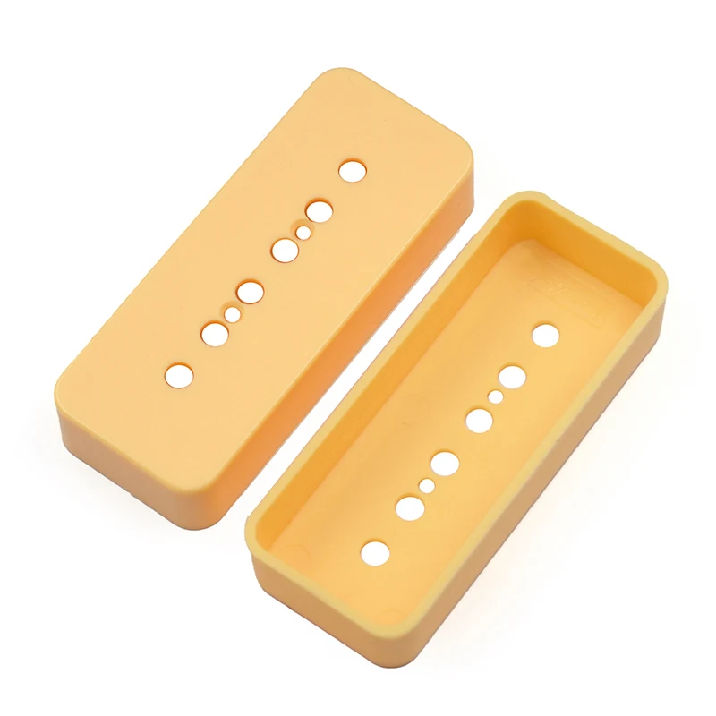 2Pcs Soapbar Guitar Pickup Cover 50mm and 52mm Pole Spacings for LP P90 Style Guitar Black/White/Yellow/Silver Available