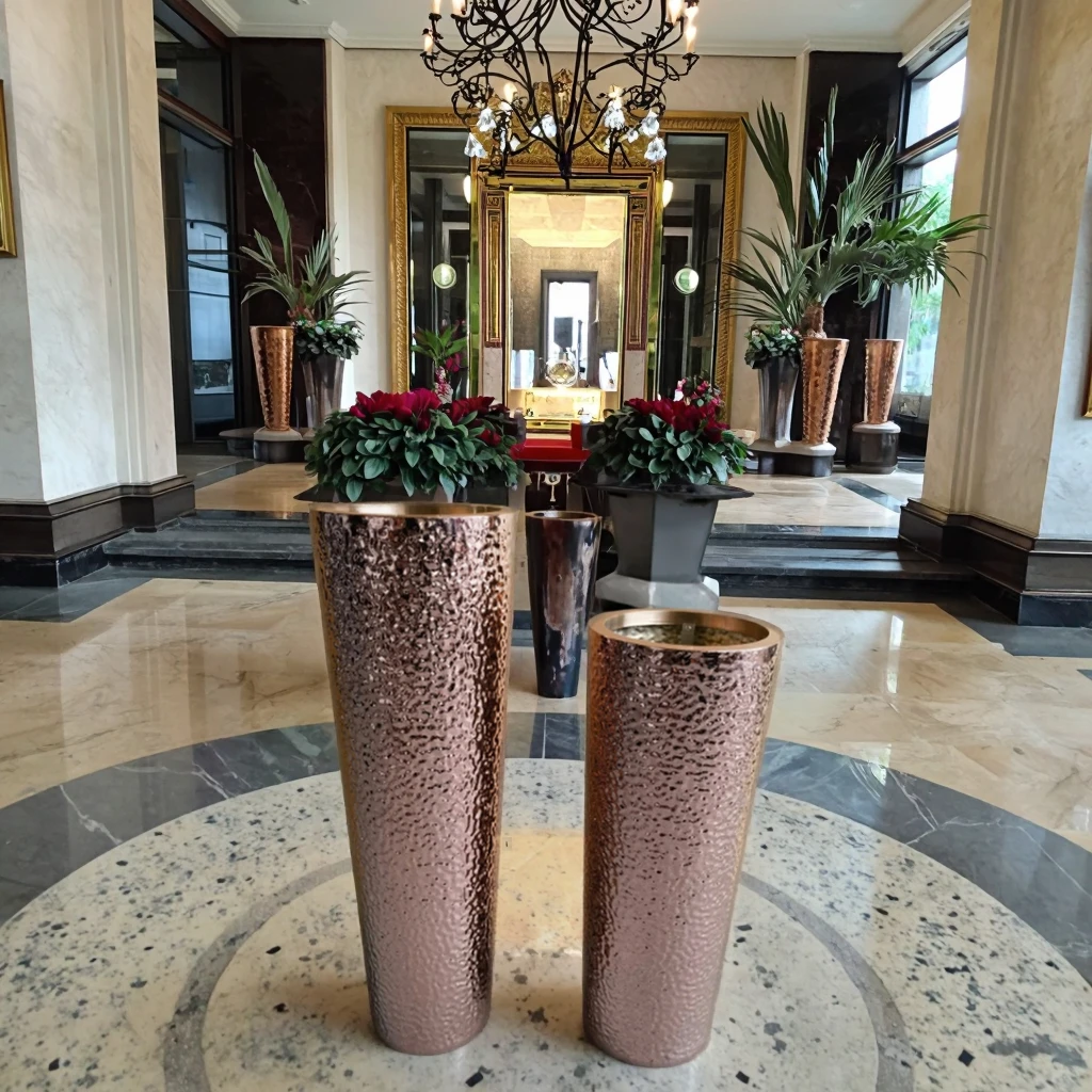 

Современная роскошная напольная ваза из розового золота, 70 см высотой, для декора дома, элегантный цветочный горшок для сада.