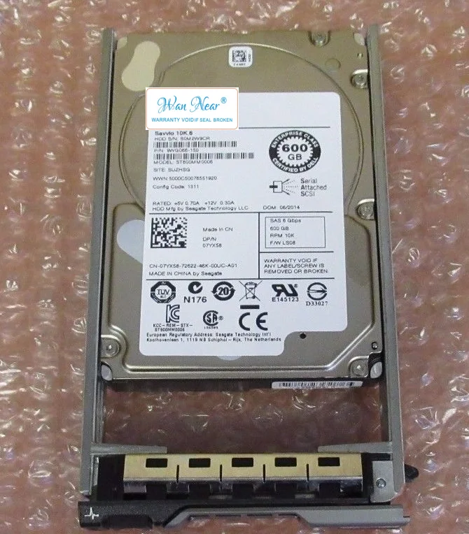 

Для Dell 600 ГБ 10K SAS 2,5 "SAS 6 Гб/с HDD 7YX58 для сервера PowerEdge + PowerVault