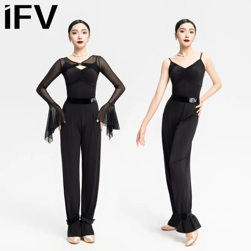 customized IFV 4008 social dance leg binding pants women's adult modern dance clothes practice clothing national standard pants