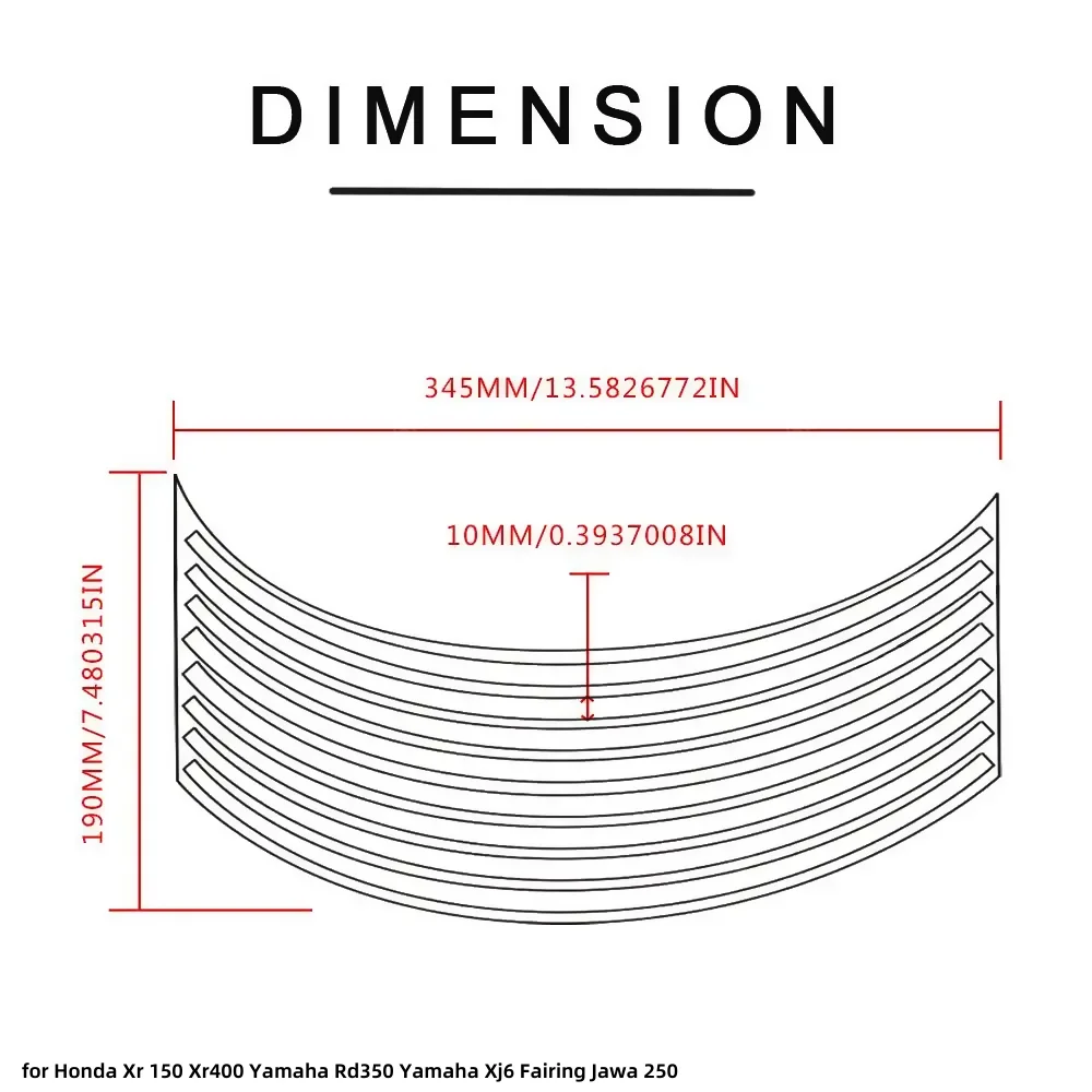 Pegatina reflectante para rueda de motocicleta, cinta de rayas para llanta, para Honda Xr 150, Xr400, Yamaha Rd350, Yamaha Xj6, carenado Jawa 250
