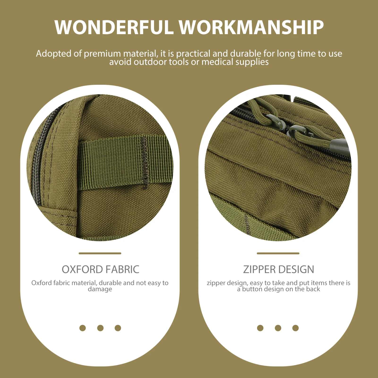 

Commuter Bag Wear-Resistant Portable Multi-Function Outdoor Emergency Zipper Storage Durable Oxford Cloth Bag