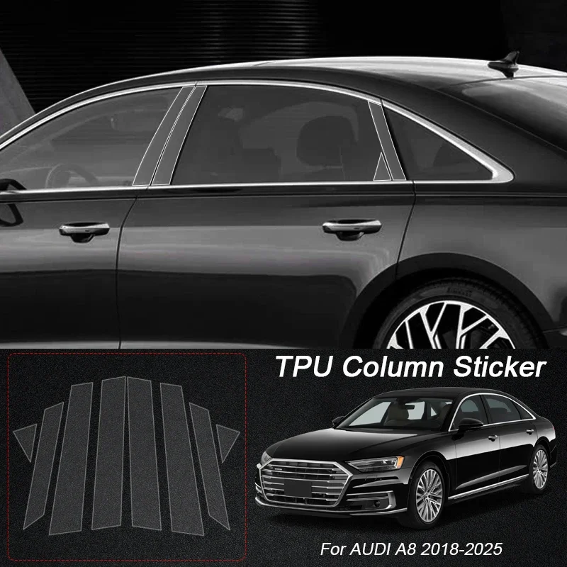 

B Pillars TPU Car Protective Film Transparent Body Sticker Paint Protection For AUDI A3 A4 A5 A6 A7 A8 Sedan Hatchback 2012-2026