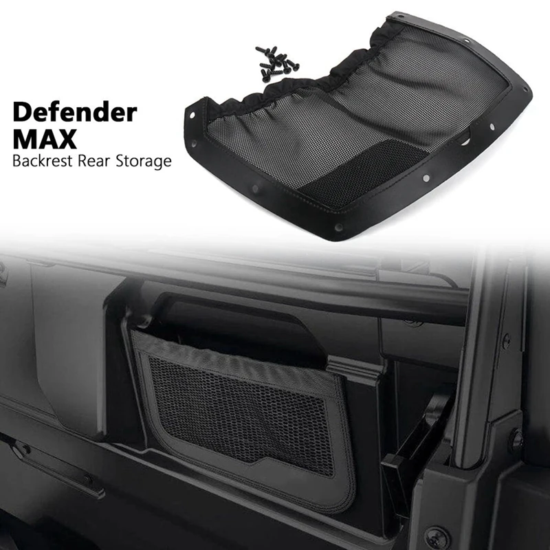 UTV Front Seat Back Storage Pocket Net Cover Rear String Bag Mesh Holder Black For Can-Am Defender HD7 HD8 HD9 HD10 MAX