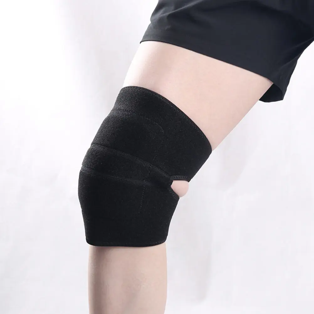 

1 пара эластичных утолщенных защитных наколенников из губчатого материала для занятий спортом на открытом воздухе, нескользящие, с двойным регулируемым ремнем, для безопасной поддержки коленей