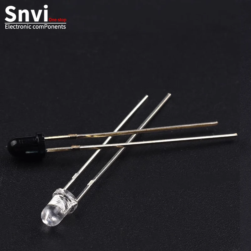 snvi 10pairs 3mm 5mm 940nm LEDs Infrared Emitter and IR Receiver Diode Diodes 301A for arduino