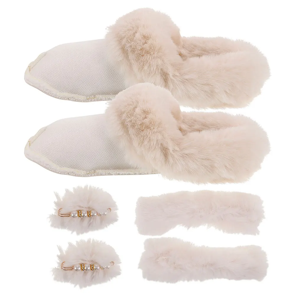 

1 Set Cotton Shoe Stockings Warm Thickened Liners Removable Cozy Inserts Winter Boots Slippers Pink 42-43 Soft Furry Lining