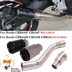 For HONDA CB650F CBR650F 2014 - 2018 CB650R CBR650 2019 - 2022 Motorcycle Exhaust Escape Modified With Middle Link Pipe Muffler