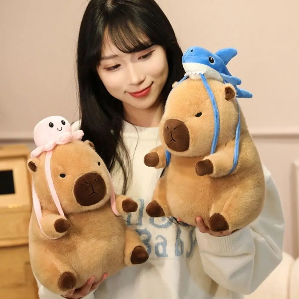 

Flower Hat Capybara Plush Toy Doll Animal Soft Simulation Capybara Toy PP Cotton 20/30/40cm Stuffed Capybara Doll Christmas