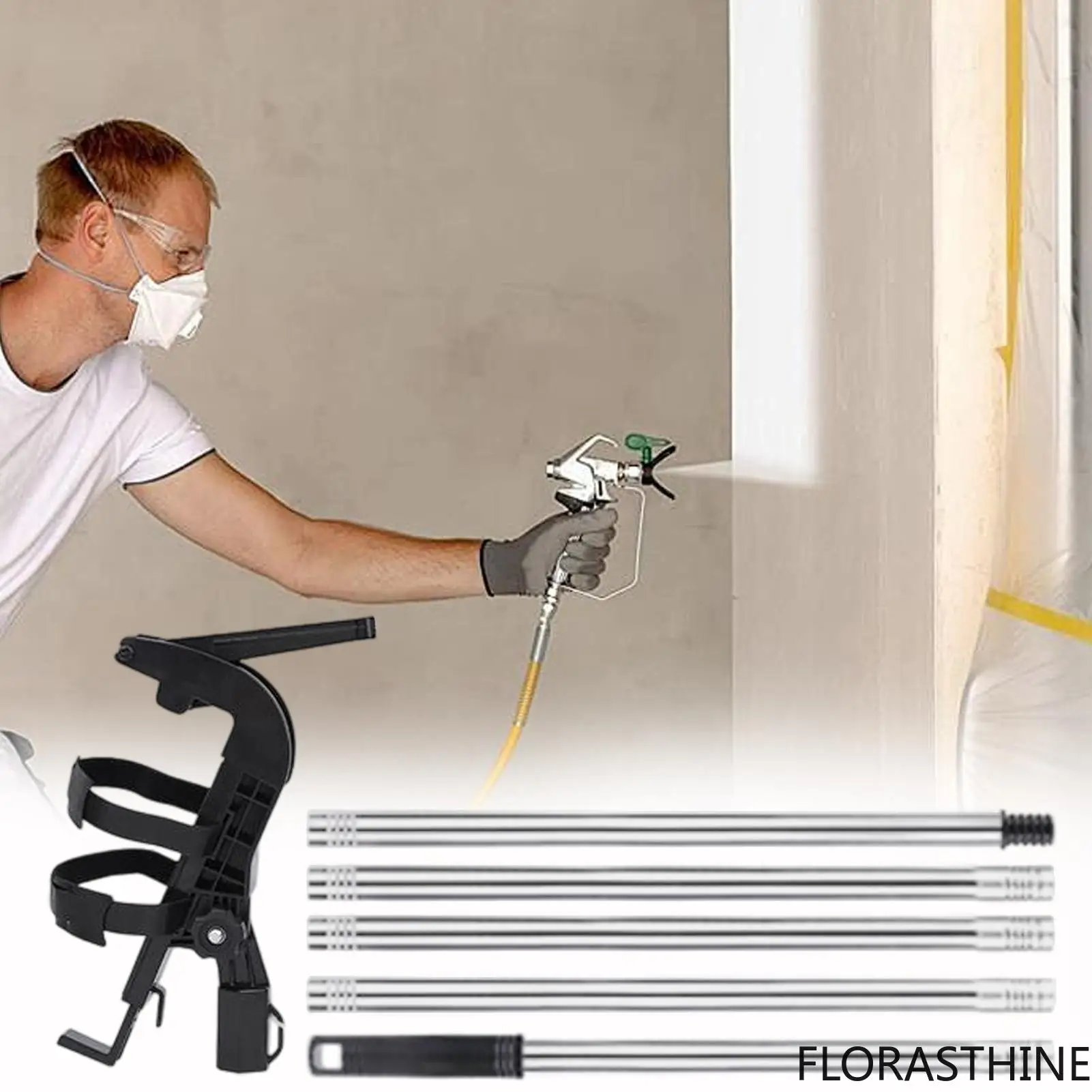 Extension Pole for Painting Adjustable Angle Extension Pole Powder Adaptor Duster with Telescopic Wand for Indoor Painting