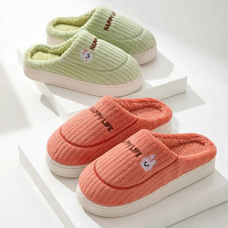 Cotton Slippers for Women's Winter Indoor Home Anti-Skid 2023 New Autumn and Winter Couple Warm Wool Slippers for Household Men