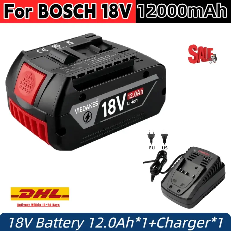 

VIEDAKES 18V 12.0Ah Li-ion Battery Pack for Bosch 18V BAT614 BAT619 BAT620 Reliable Backup Battery