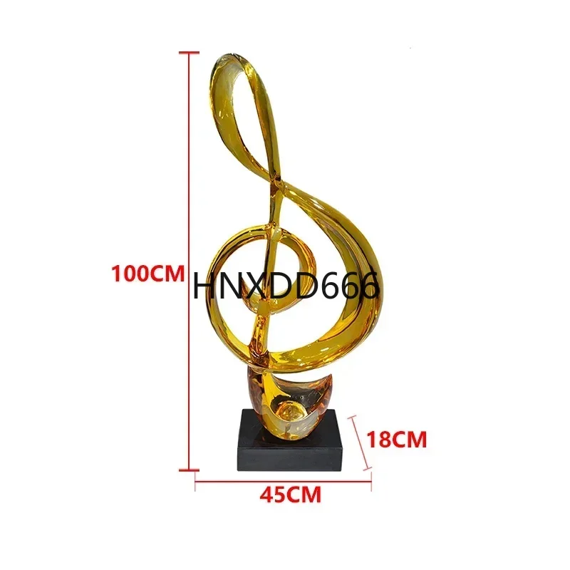 Bar modern light luxury transparent music note ornament resin musical instrument sculpture entrance decoration crafts