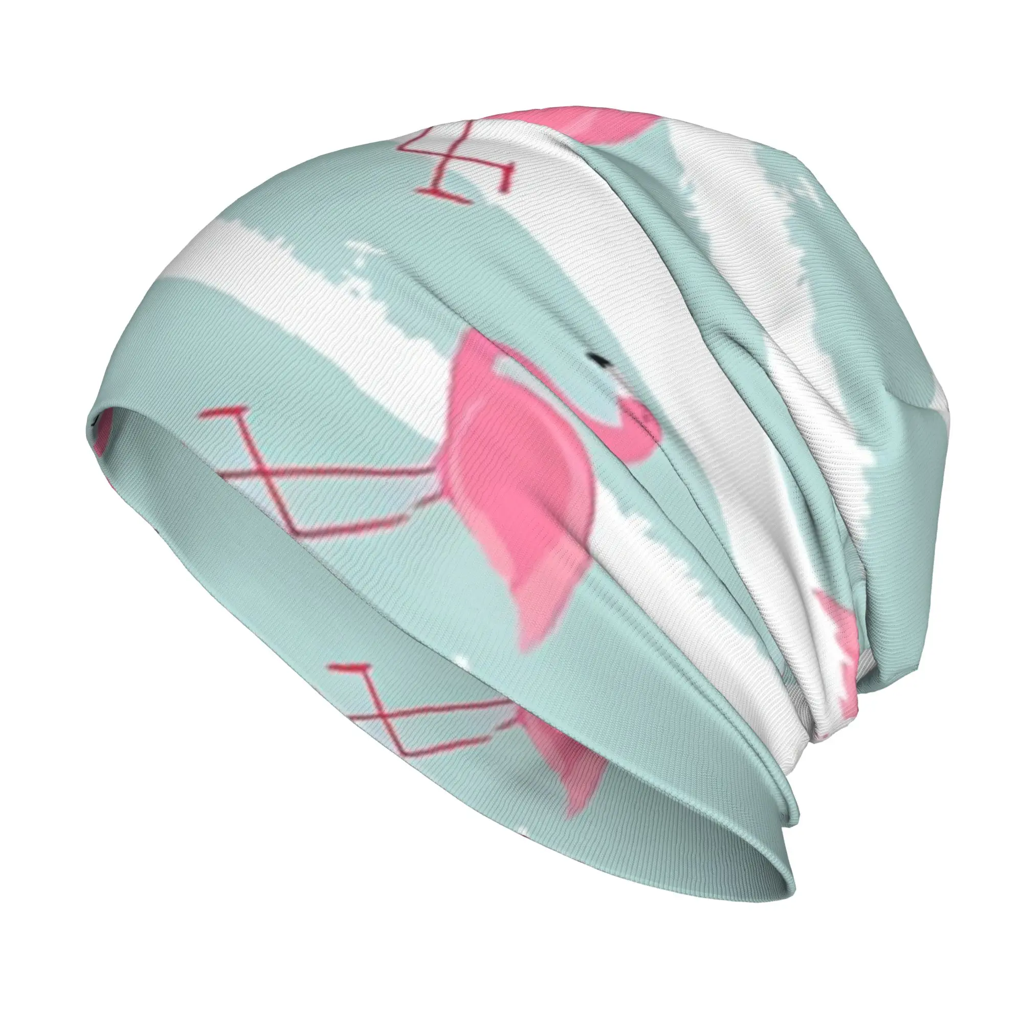 Pink Summer Vibes Fashion Caps For Men Women Stripes Flamingo Beanies Ski Caps Soft Bonnet Hats Skullies & Beanies Hat