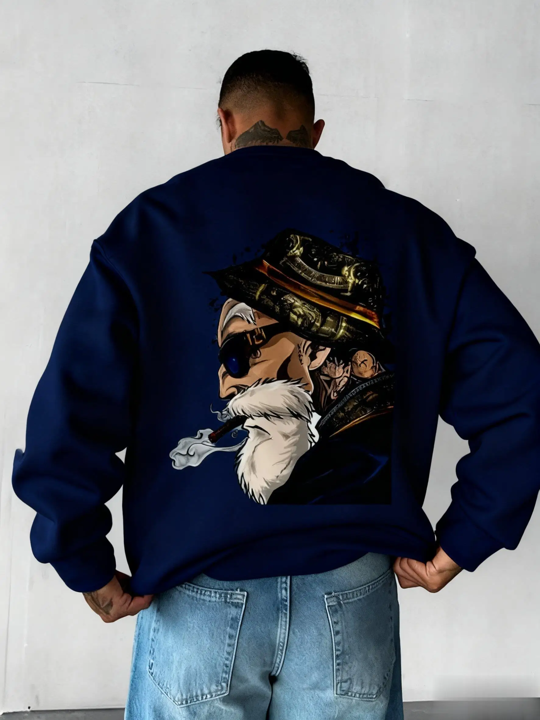 오버사이즈 드래곤볼 스웨트셔츠 남녀 공용 스트리트웨어 캐주얼 라운드넥 후드티 빈티지 애니메이션 프린트 가을 패션 탑스