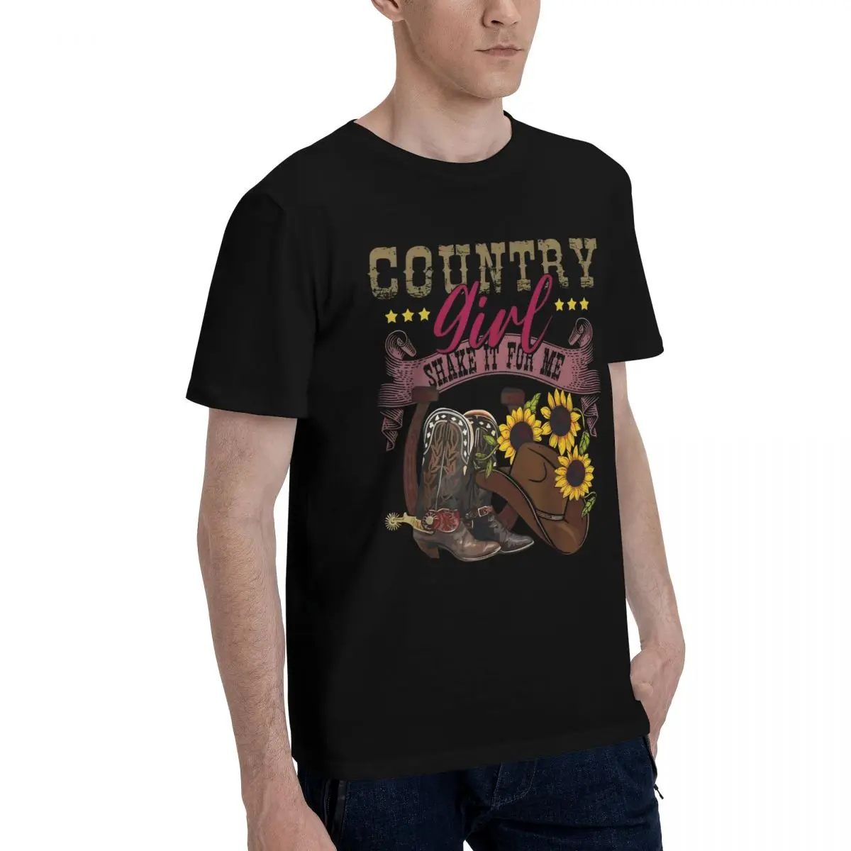 Country Girl Floral Cowboy Campaign Tees Activity competition Champion Cute Top quality USA Size