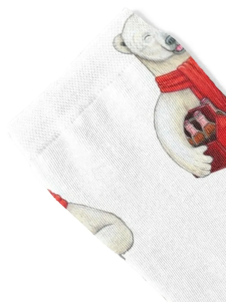 Coca-Cola Polar Bear Socks with print Climbing cute Socks Female Men's