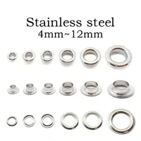 20~50 Set Stainless Steel Eyelets Grommets M4 M5 M6 M8 M10 M12 Silver with Washer Grommet,for Leather Craft Repair Shoes