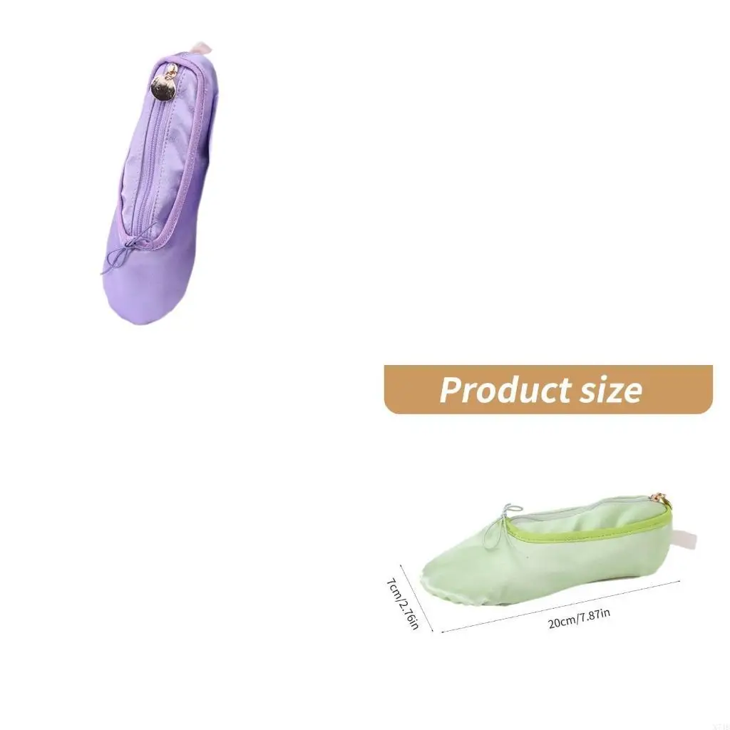 

Elegant Ballet Slipper Pencil Large Capacity Cosmetic Bag with Spacious Interior Storage Container for Stationery