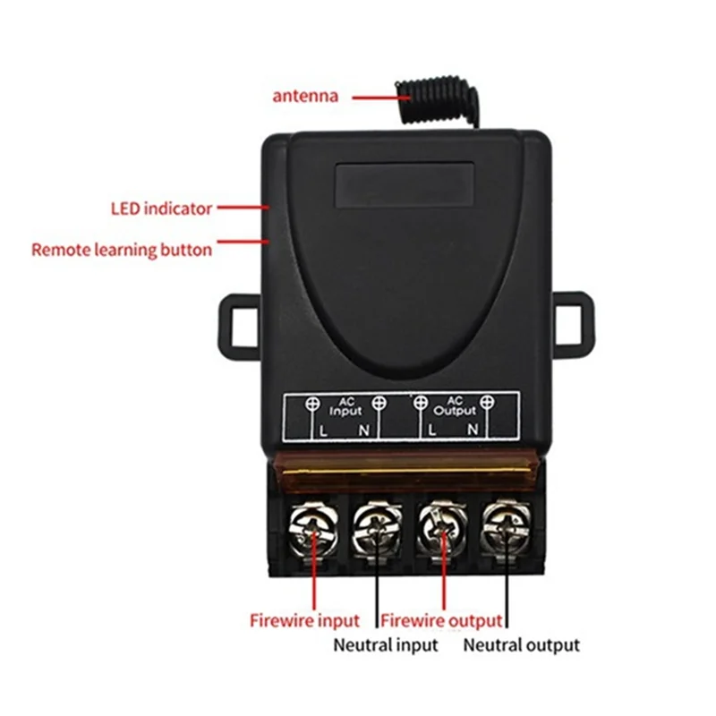 ABZW AC 220 В 30A 1CH 433 МГц беспроводной пульт дистанционного управления радиочастотный релейный приемник + передатчик выключения/включения