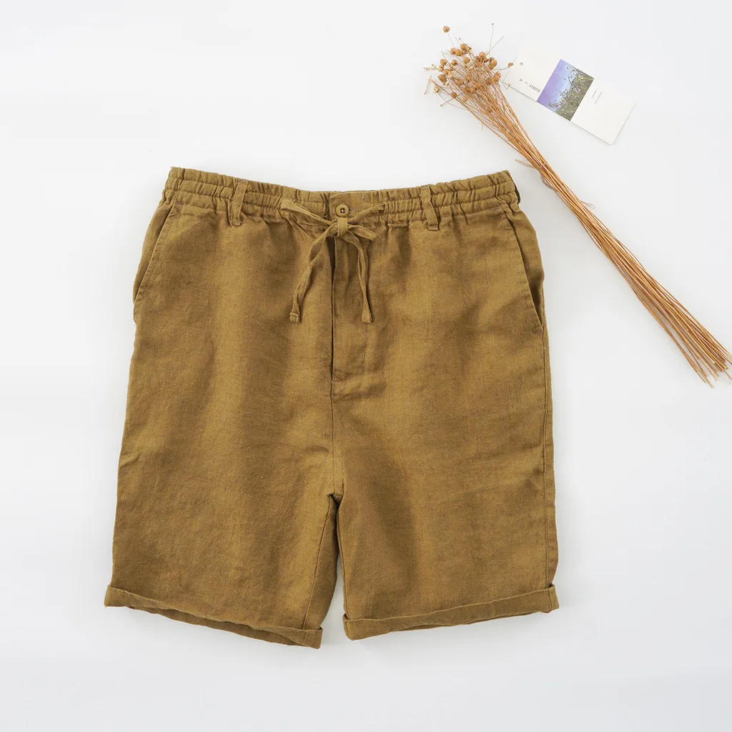 

Летние льняные брюки, повседневные дышащие пляжные шорты, свободные удобные модные летние повседневные брюки