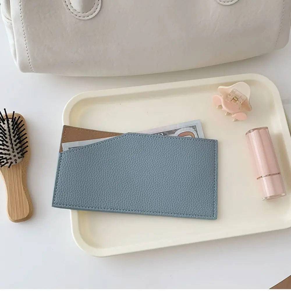 Versatile Portable Ultrathin Long Wallet PU Lightweight Women Wallet Ultra-thin Ticket Clip Storage Bag Clutch Money Bag School