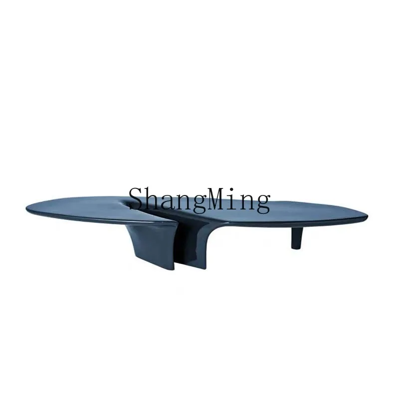 

FG transparent resin tripod oval coffee table living room villa model room reception room simple special-shaped table