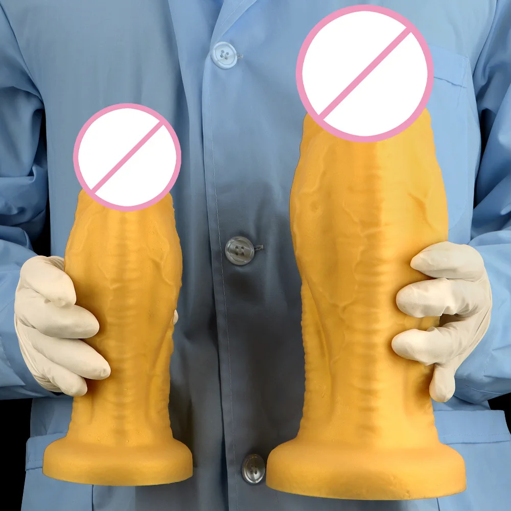 S/M/L سوبر كبير ضخم دسار السائل سيليكون تحفيز القضيب الذهبي لينة واقعية الوحش دسار للكبار لعبة الجنس الاستمناء