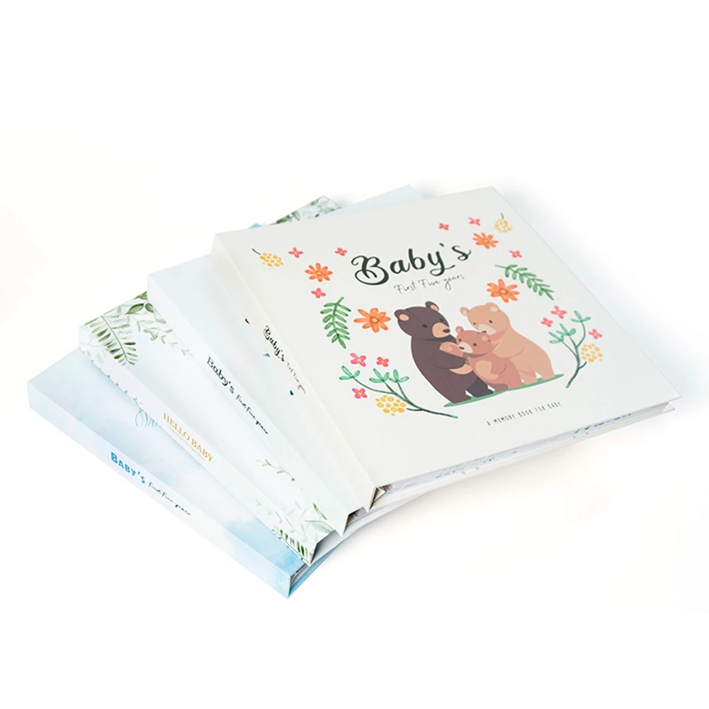 Top-Baby Memory Book Scrapbook Photo Album Pregnancy Diary Cute Animal Keepsake Record Growth Journal Hand Account