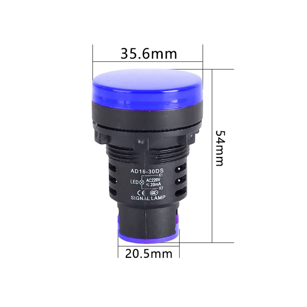 30mm Aperture AD16-30DS LED Indicator Light AC220V Compatible with Industrial For electrical Cabinets and Automation Equipment