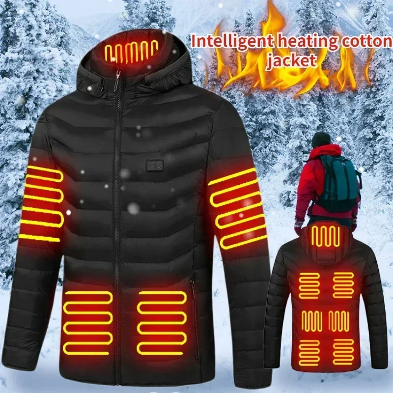 Men's Thermal Jacket 11 Zone Controlled Temperature Usb Electric Heating Coat Heating Clothing New Winter Ski Self-heating Parka