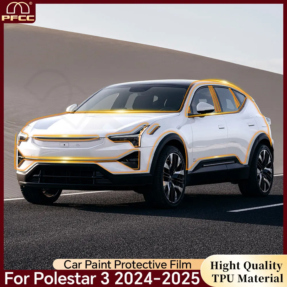 

8.5Mil TPU Paint Protection Film For Polestar 3 2024 2025 Pre-cut PPF Car Body Anti-scratch Bra Clear Sticker Auto Accessories