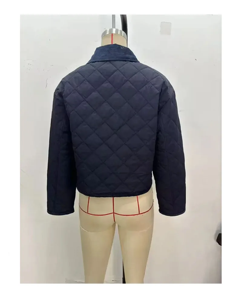 

HH зимняя женская элегантная однобортная куртка с лацканами, женская повседневная однотонная вельветовая свободная куртка с длинными рукавами и карманами